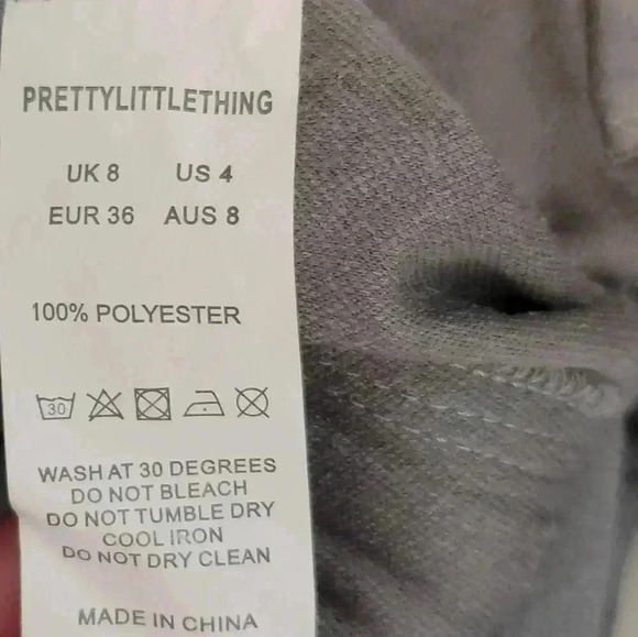 PrettyLittleThing Grey Moto Biker Jacket Faux Suede Size 4 (Small) Grunge - Picture 10 of 15